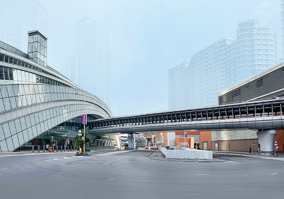 MTR Hong Kong West Kowloon Station - Footbridge and Customs, Immigration and Quarantine